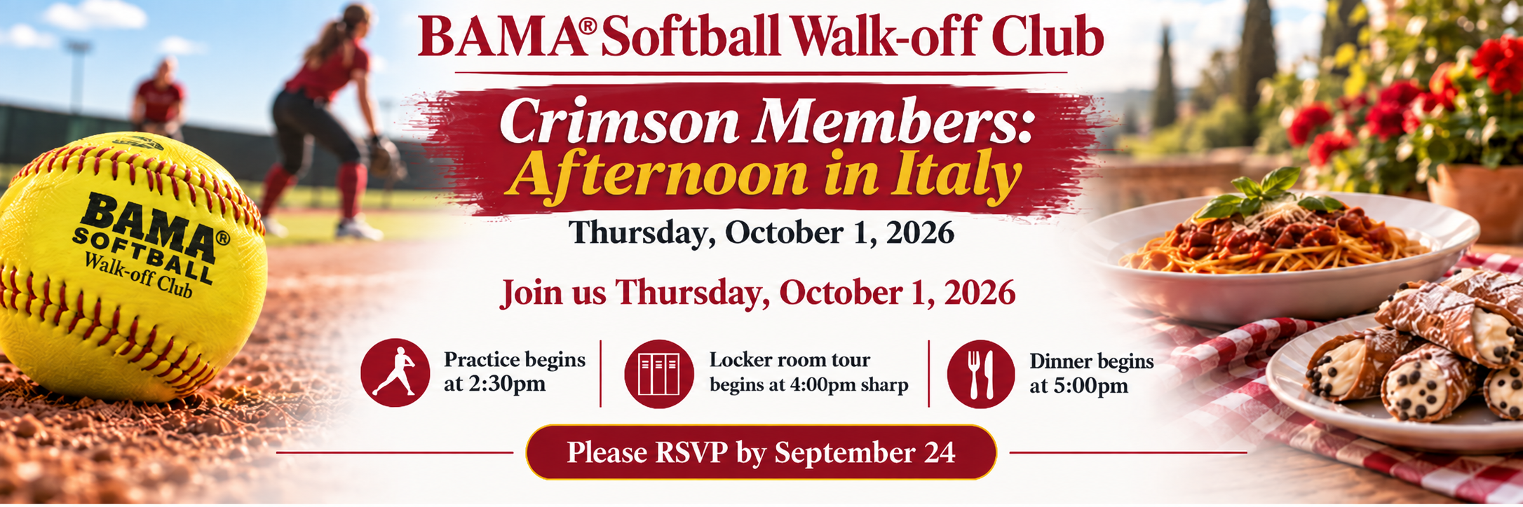 Crimson Members invited to Afternoon in Italy on Oct 1